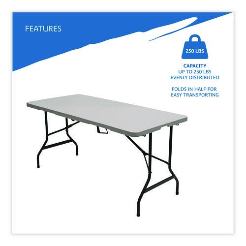 Picture of IndestrucTable Classic Bi-Folding Table, Rectangular, 60" x 30" x 29", Platinum
