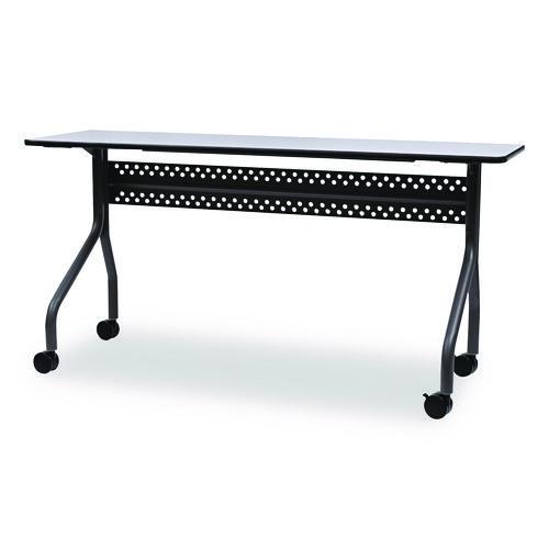 Picture of OfficeWorks Mobile Training Table, Rectangular, 60" x 18" x 29", Gray/Charcoal