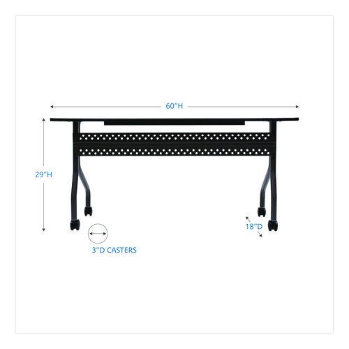 Picture of OfficeWorks Mobile Training Table, Rectangular, 60" x 18" x 29", Gray/Charcoal
