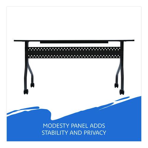 Picture of OfficeWorks Mobile Training Table, Rectangular, 60" x 18" x 29", Gray/Charcoal