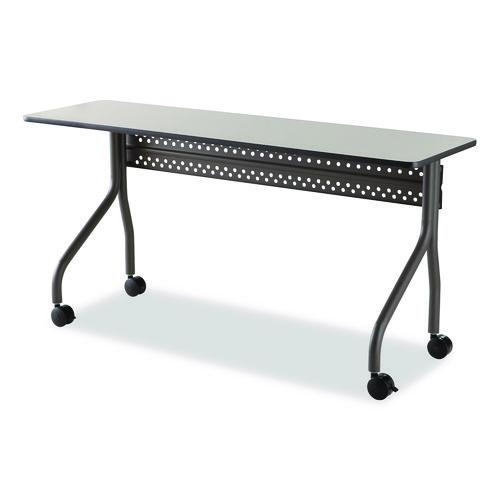 Picture of OfficeWorks Mobile Training Table, Rectangular, 60" x 18" x 29", Gray/Charcoal
