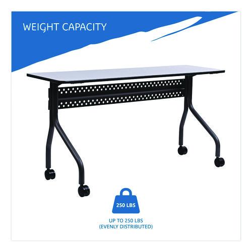 Picture of OfficeWorks Mobile Training Table, Rectangular, 60" x 18" x 29", Gray/Charcoal