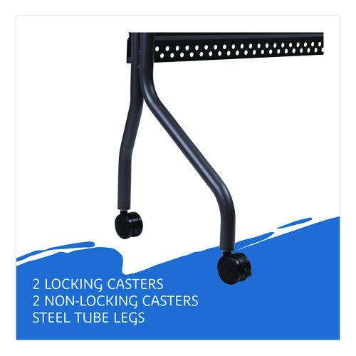 Picture of OfficeWorks Mobile Training Table, Rectangular, 60" x 18" x 29", Gray/Charcoal