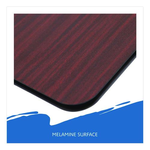 Picture of OfficeWorks Mobile Training Table, Rectangular, 60" x 18" x 29", Mahogany/Black