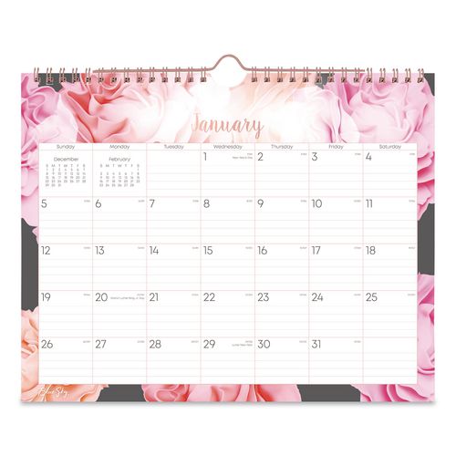 Joselyn+Monthly+Wall+Calendar%2C+Floral+Artwork%2C+11+x+8.75%2C+White%2FMulticolor+Sheets%2C+12-Month+%28Jan+to+Dec%29%3A+2026