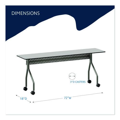 Picture of OfficeWorks Mobile Training Table, Rectangular, 72" x 18" x 29", Gray/Charcoal