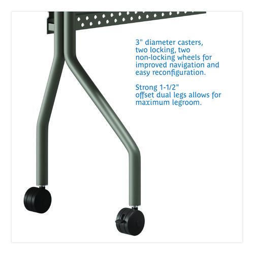 Picture of OfficeWorks Mobile Training Table, Rectangular, 72" x 18" x 29", Gray/Charcoal