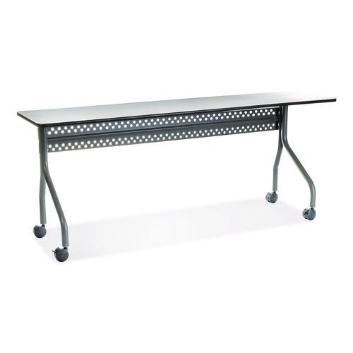 Picture of OfficeWorks Mobile Training Table, Rectangular, 72" x 18" x 29", Gray/Charcoal
