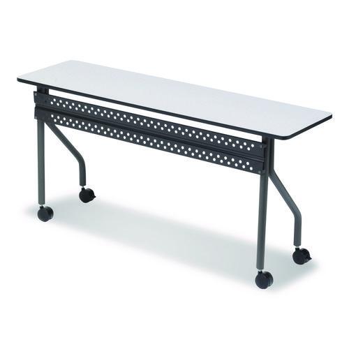 Picture of OfficeWorks Mobile Training Table, Rectangular, 72" x 18" x 29", Gray/Charcoal