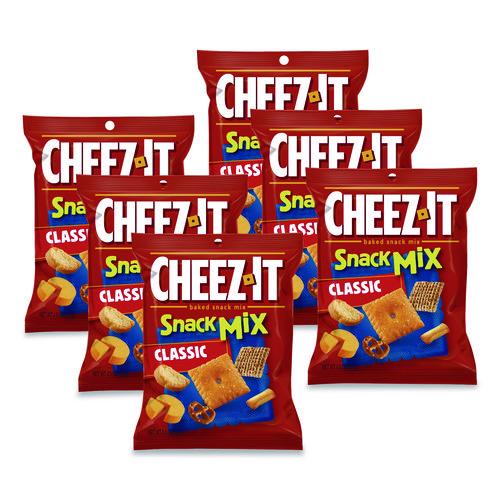 Picture of Cheez-it Baked Snack Mix, Classic Cheese, 4.5 oz Bag, 6/Pack