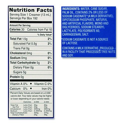 Picture of Flavored Liquid Non-Dairy Coffee Creamer, French Vanilla, 0.44 oz Mini Cups, 192/Carton