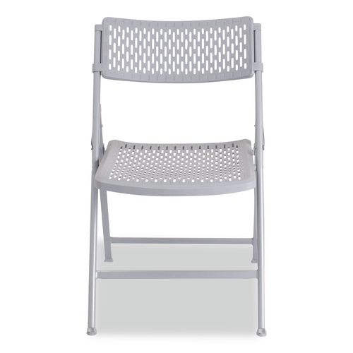 Picture of AirFlex Series Premium Polypropylene Folding Chair, Supports 1,000 lbs, 17.25" Seat Height, Platinum Seat/Back/Base, 4/Pack