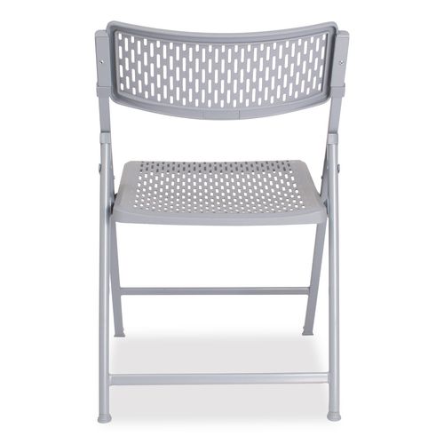 Picture of AirFlex Series Premium Polypropylene Folding Chair, Supports 1,000 lbs, 17.25" Seat Height, Platinum Seat/Back/Base, 4/Pack