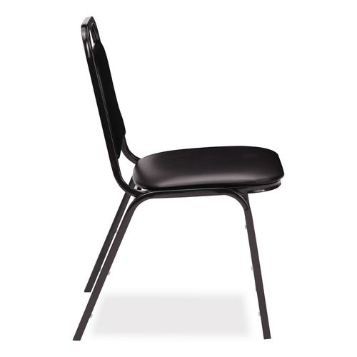 Picture of 9100 Series Vinyl Upholstered Stack Chair, Supports Up to 300 lbs, 18" Seat Height, Black Seat/Back/Base, 4/Pack