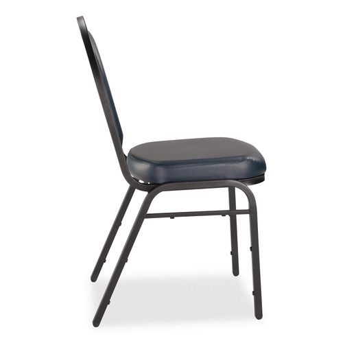 Picture of 9200 Series Premium Upholstered Stack Chair, Vinyl, Supports 500 lb, 19" Seat Ht, Midnight Blue Seat/Back, Black Base,2/Pack