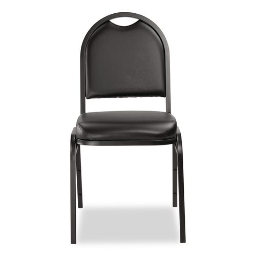 Picture of 9200 Series Premium Upholstered Stack Chair, Vinyl, Supports Up to 500 lb, 19" Seat Height, Black Seat/Back, Black Base, 2/PK