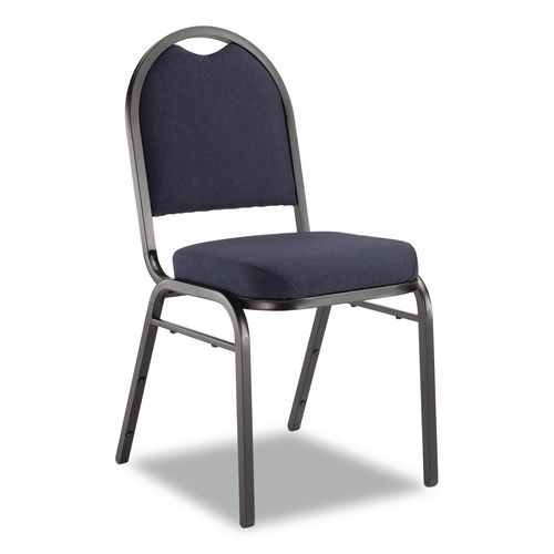 Picture of 9200 Series Premium Upholstered Stack Chair, Fabric, Supports 500 lbs, 19" Seat Ht, Midnight Blue Seat/Back, Black Base, 2/Pk
