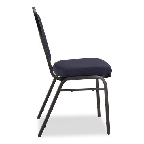 Picture of 9200 Series Premium Upholstered Stack Chair, Fabric, Supports 500 lbs, 19" Seat Ht, Midnight Blue Seat/Back, Black Base, 2/Pk