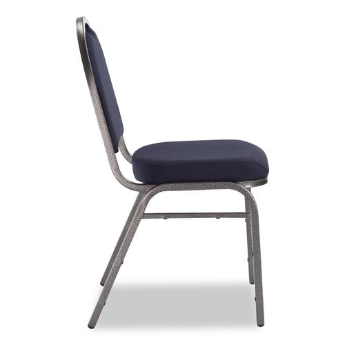 Picture of 9200 Series Premium Upholstered Stack Chair, Fabric, Supports 500 lb, 19" Seat Ht, Midnight Blue Seat/Back, Silver Base, 2/PK