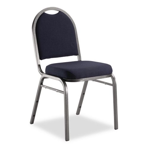 Picture of 9200 Series Premium Upholstered Stack Chair, Fabric, Supports 500 lb, 19" Seat Ht, Midnight Blue Seat/Back, Silver Base, 2/PK