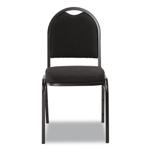 Picture of 9200 Series Premium Upholstered Stack Chair, Fabric, Supports 500 lb,19" Seat Height, Ebony Black Seat/Back, Black Base, 2/PK