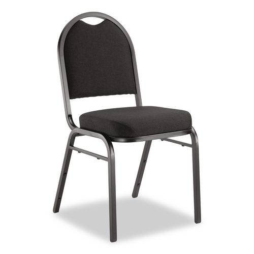 Picture of 9200 Series Premium Upholstered Stack Chair, Fabric, Supports 500 lb,19" Seat Height, Ebony Black Seat/Back, Black Base, 2/PK