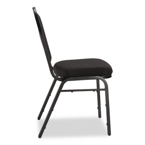 Picture of 9200 Series Premium Upholstered Stack Chair, Fabric, Supports 500 lb,19" Seat Height, Ebony Black Seat/Back, Black Base, 2/PK