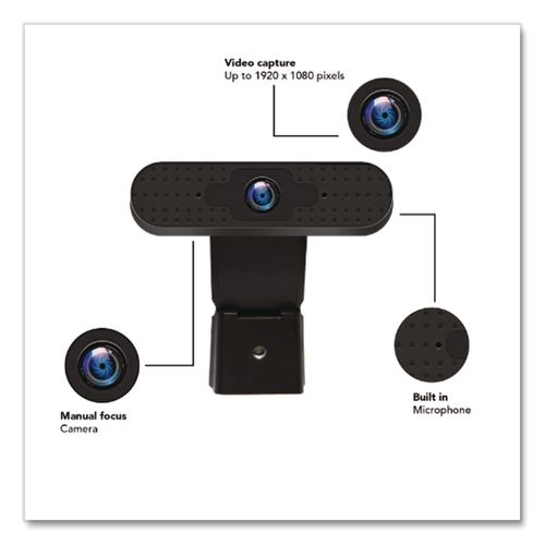 Picture of OTM Basics Webcam, 1920 pixels x 1080 pixels, 2 Mpixels, Black