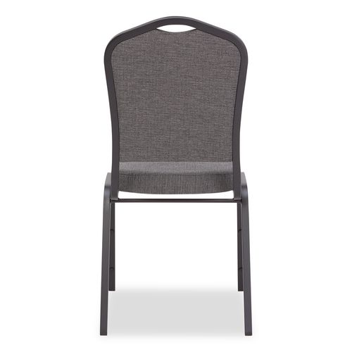 Picture of 9300 Series Deluxe Upholstered Stack Chair, Fabric, Supports 500 lb,19" Seat Ht, Nat Graystone Seat/Back, Black Base, 2/PK