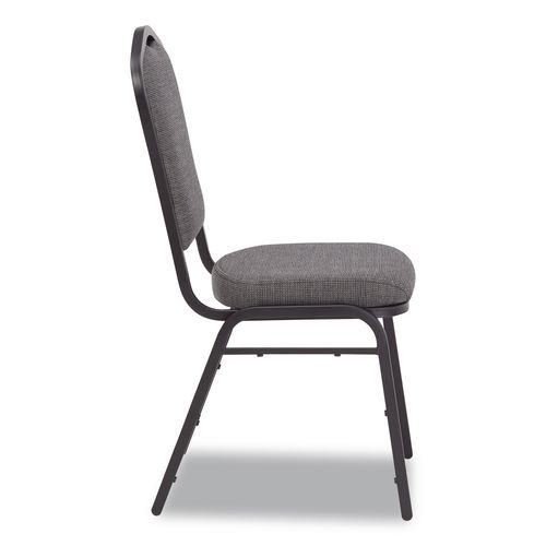 Picture of 9300 Series Deluxe Upholstered Stack Chair, Fabric, Supports 500 lb,19" Seat Ht, Nat Graystone Seat/Back, Black Base, 2/PK