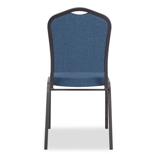 Picture of 9300 Series Deluxe Upholstered Stack Chair, Fabric, Supports 500 lb, 19" Seat Ht, Natural Blue Seat/Back, Black Base, 2/Pack