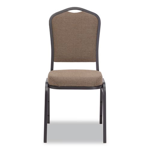 Picture of 9300 Series Deluxe Upholstered Stack Chair, Fabric, Supports 500 lb, 19" Seat Ht, Natural Taupe Seat/Back, Black Base, 2/Pack