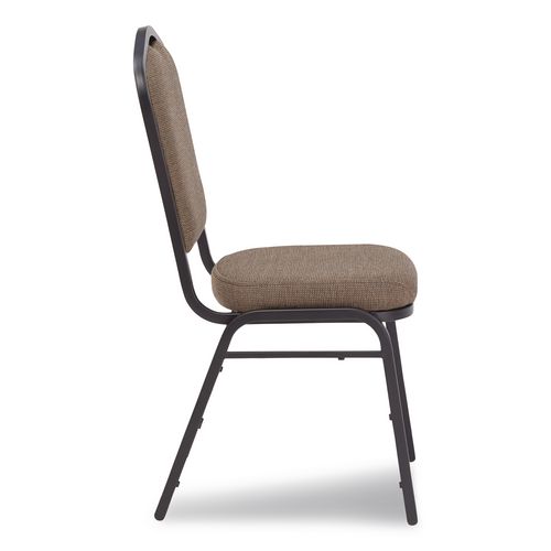 Picture of 9300 Series Deluxe Upholstered Stack Chair, Fabric, Supports 500 lb, 19" Seat Ht, Natural Taupe Seat/Back, Black Base, 2/Pack