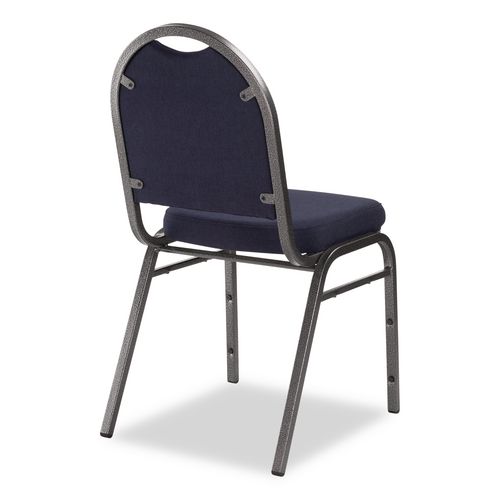 Picture of 9200 Series Premium Upholstered Stack Chair, Fabric, Supports 500 lb, 19" Seat Ht, Midnight Blue Seat/Back, Silver Base, 2/PK