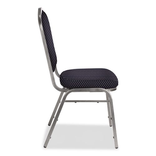 Picture of 9300 Series Deluxe Upholstered Stack Chair, Fabric, Supports 500 lb, 19" Seat Ht, Diamond Navy Seat/Back, Silver Base, 2/Pack