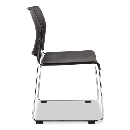 Picture of 8800 Series Cafetorium Plastic Stack Chair, Supports Up to 500 lb, 18" Seat Height, Black Seat/Back, Chrome Base, 4/Pack