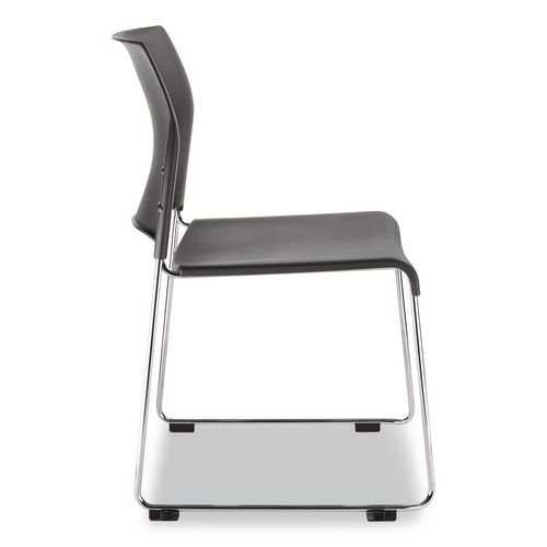 Picture of 8800 Series Cafetorium Plastic Stack Chair, Supports Up to 500 lb, 18" Seat Height, Charcoal Seat/Back, Chrome Base, 4/Pack