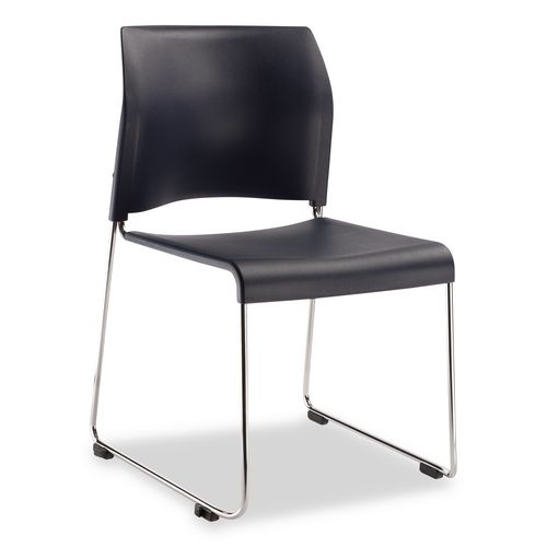 Picture of 8800 Series Cafetorium Plastic Stack Chair, Supports Up to 500 lb, 18" Seat Height, Blue Seat/Back, Chrome Base, 4/Pack