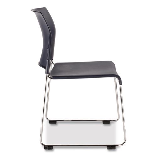 Picture of 8800 Series Cafetorium Plastic Stack Chair, Supports Up to 500 lb, 18" Seat Height, Blue Seat/Back, Chrome Base, 4/Pack