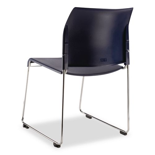 Picture of 8800 Series Cafetorium Plastic Stack Chair, Supports Up to 500 lb, 18" Seat Height, Blue Seat/Back, Chrome Base, 4/Pack