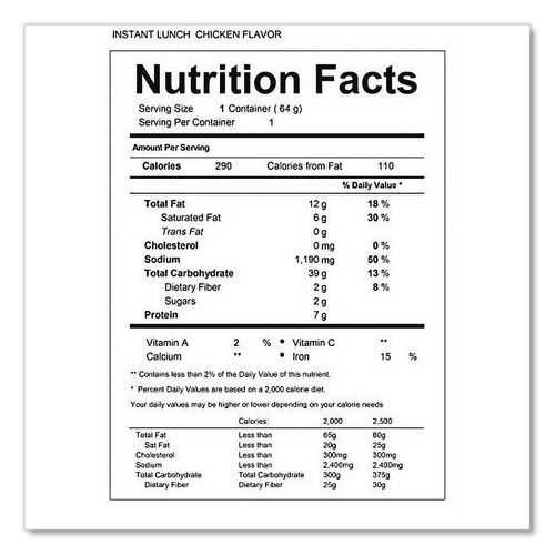 Picture of Instant Lunch, Chicken, 2.25 oz Cups, 12/Carton
