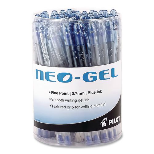 Picture of Neo-Gel Gel Pen, Stick, Fine 0.7 mm, Blue Ink, Translucent Blue Barrel, 48/Pack