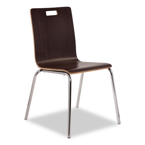 Picture of Bushwick Series Bentwood Chair, Supports Up to 500 lb, 18" Seat Height, Espresso Seat, Espresso Back, Chrome Base, 4/Pack