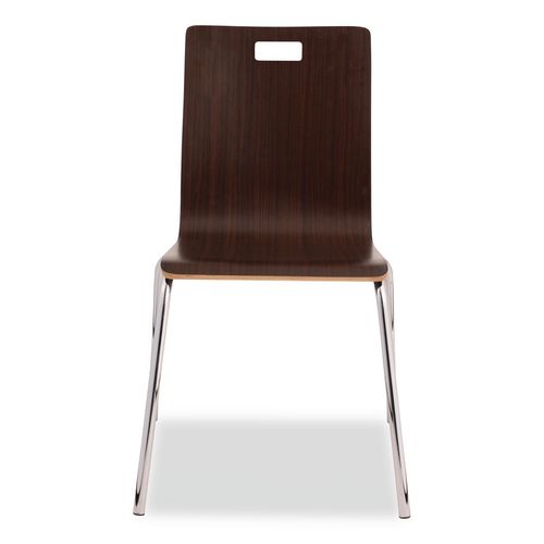 Picture of Bushwick Series Bentwood Chair, Supports Up to 500 lb, 18" Seat Height, Espresso Seat, Espresso Back, Chrome Base, 4/Pack
