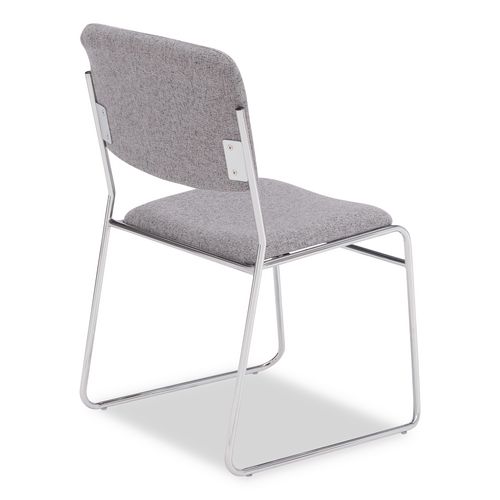 Picture of 8600 Series Fabric Padded Signature Stack Chair, Supports Up to 500 lb, 19" Seat Height, Gray Seat/Back, Chrome Base, 2/Pack