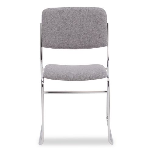 Picture of 8600 Series Fabric Padded Signature Stack Chair, Supports Up to 500 lb, 19" Seat Height, Gray Seat/Back, Chrome Base, 2/Pack