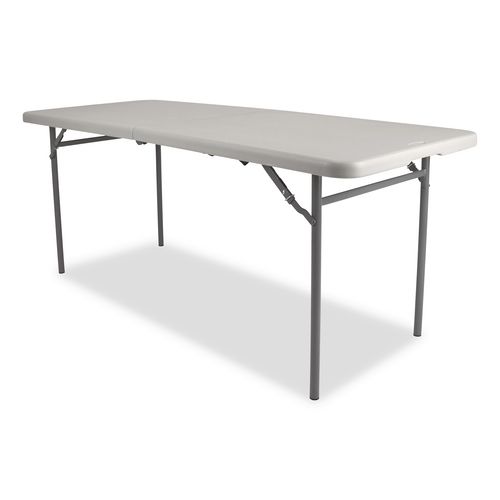 Picture of Comfort Max Fold-in-Half Table, Rectangular, 60w x 30d x 29.25h, Speckled Gray Top, Gray Base/Legs