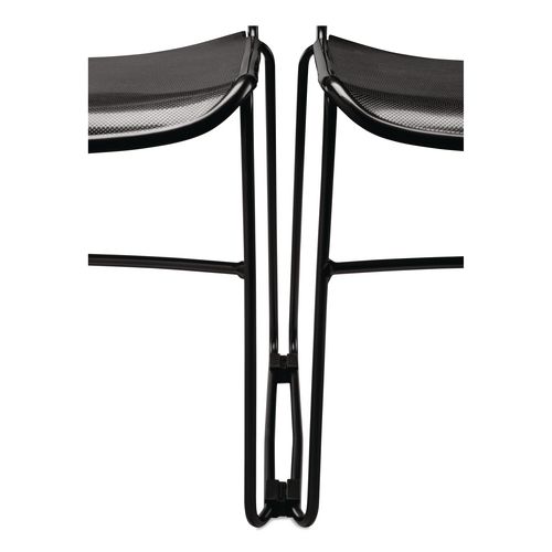 Picture of 850 Series Multi-Purpose Ultra Compact Stack Chair, Supports 300 lbs, 17" Seat Height, Navy Seat/Back, Black Base, 4/Pack