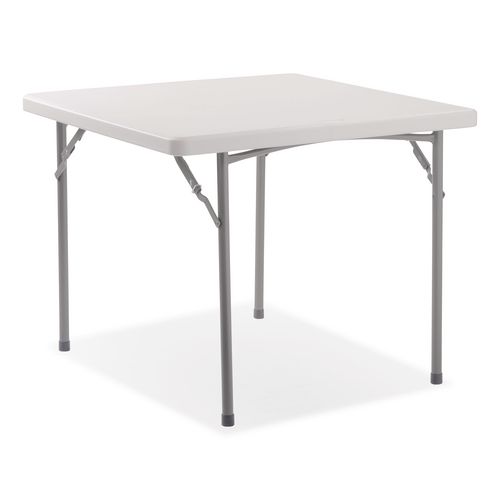 Picture of Heavy-Duty Folding Table and Folding Chair Set, Speckled Gray, Square, 36" x 36" x 29.5", Speckled Gray Top, Gray Legs