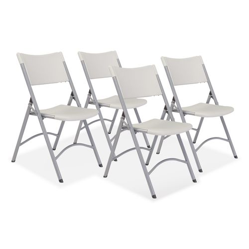 Picture of Heavy-Duty Folding Table and Folding Chair Set, Speckled Gray, Square, 36" x 36" x 29.5", Speckled Gray Top, Gray Legs